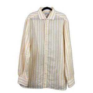Banana Republic Shirt Men's XXL Yellow Linen Blend Striped spring Easter NWOT